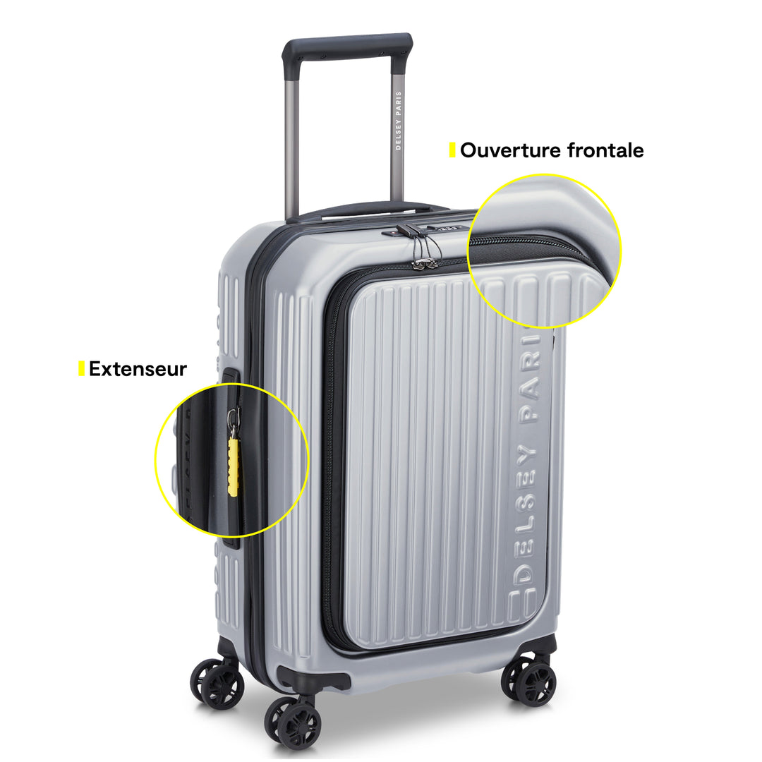希少なテスト済み880シルバータイサイアムニエロボックス SECURITIME ZIP - 55 CM 4 DOUBLE WHEELS EXPANDABLE CABIN TROLLEY